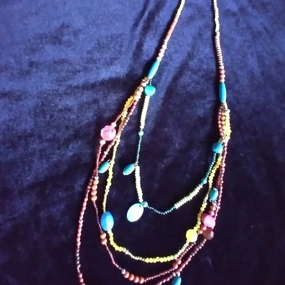 Beautiful Colorful Multi Layer Beaded Necklace